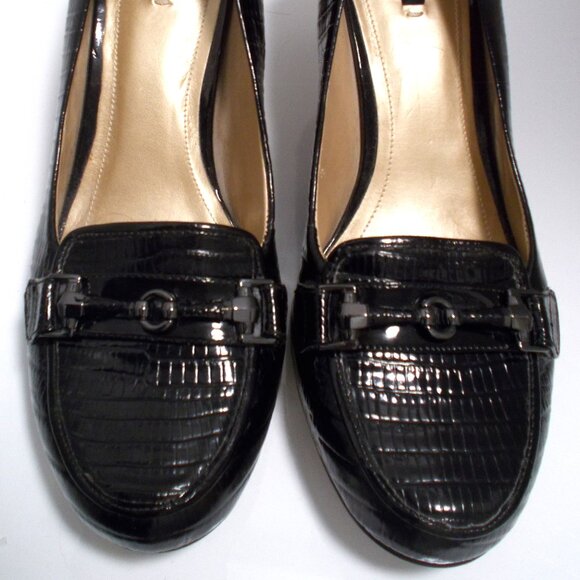 Alex Marie Black Patent Leather Loafer Style Women's 3" High Heels, Size 10M - Picture 3 of 11